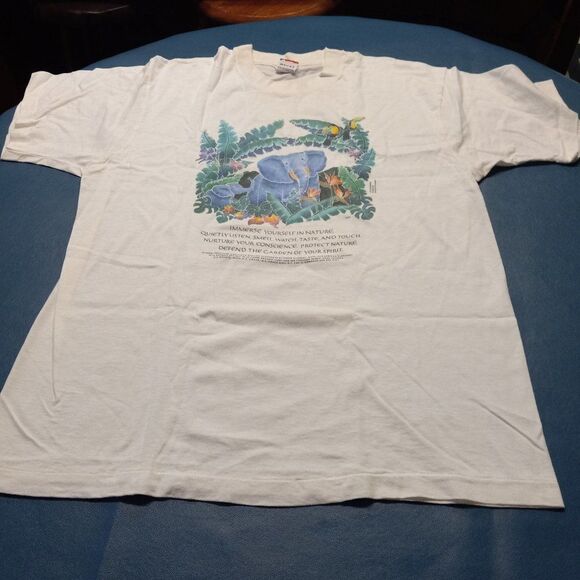 Vintage 1987 Jim MorrisElephants graphic Single Stitched T-shirt - Picture 2 of 7